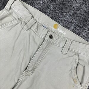 Carhartt Pants Mens 32x31 Beige Relaxed Carpenter Workwear Stretch 102291-232
